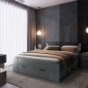 Letto piazza e mezza 140x200cm rovere scuro cassetto contenitore Anthe Vendita