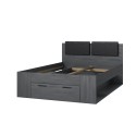 Letto piazza e mezza 140x200cm rovere scuro cassetto contenitore Anthe Promozione