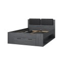Letto piazza e mezza 140x200cm rovere scuro cassetto contenitore Anthe Promozione