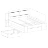 Letto piazza e mezza 140x200cm rovere scuro cassetto contenitore Anthe Scelta