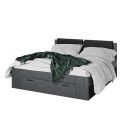 Letto matrimoniale nero contenitore 180x200 testiera rete a doghe Horseg Offerta