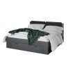 Letto matrimoniale nero contenitore 180x200 testiera rete a doghe Horseg Offerta