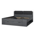 Letto matrimoniale nero contenitore 180x200 testiera rete a doghe Horseg Promozione