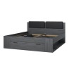 Letto matrimoniale nero contenitore 180x200 testiera rete a doghe Horseg Promozione