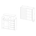 Armadio rovere scuro moderno 2 ante scorrevoli specchio 200x61x210 Saone Sconti
