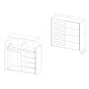 Armadio rovere scuro moderno 2 ante scorrevoli specchio 200x61x210 Saone Sconti