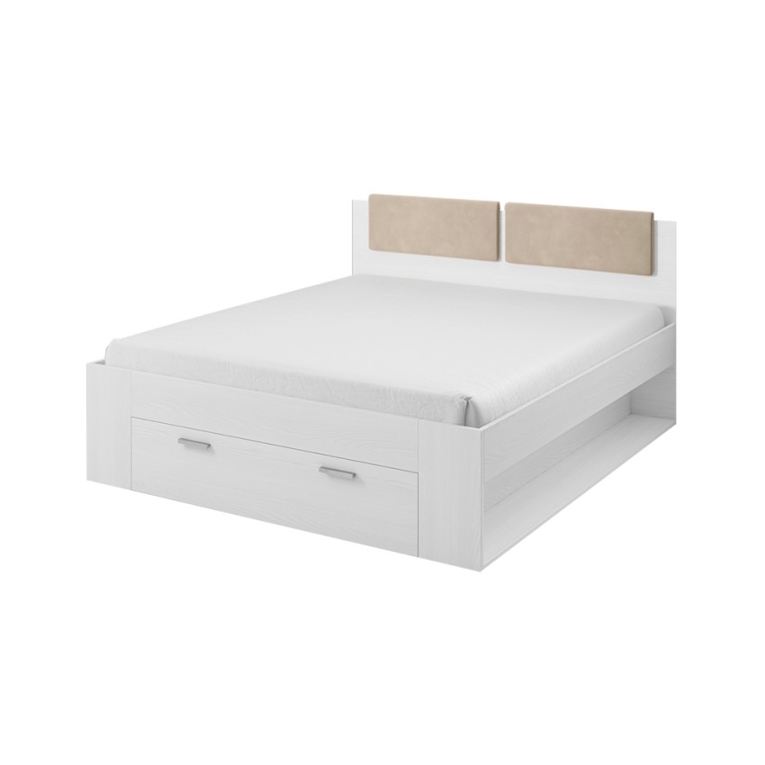 Letto contenitore piazza e mezza francese 140x200cm rovere chiaro Gany Promozione Letto contenitore piazza e mezza francese 140x200cm rovere chiaro Gany Promozione