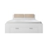Letto contenitore matrimoniale legno rovere sbiancato 160x200 Lamonthe Saldi