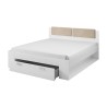 Letto matrimoniale 180x200cm contenitore bianco rete a doghe Maddison Offerta