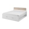 Letto matrimoniale 180x200cm contenitore bianco rete a doghe Maddison Promozione