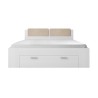 Letto matrimoniale 180x200cm contenitore bianco rete a doghe Maddison Saldi