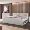 Letto matrimoniale 180x200cm contenitore bianco rete a doghe Maddison Vendita