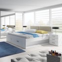 Letto matrimoniale 180x200cm contenitore bianco rete a doghe Maddison Sconti