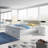 Letto matrimoniale 180x200cm contenitore bianco rete a doghe Maddison Sconti