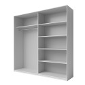 Armadio rovere bianco 2 ante scorrevoli con specchio 200x61x210 Dailie Offerta