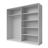 Armadio guardaroba ante scorrevoli specchio 220x61x210 rovere bianco Paine Offerta