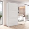 Armadio guardaroba ante scorrevoli specchio 220x61x210 rovere bianco Paine Vendita