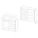 Armadio guardaroba ante scorrevoli specchio 220x61x210 rovere bianco Paine Saldi