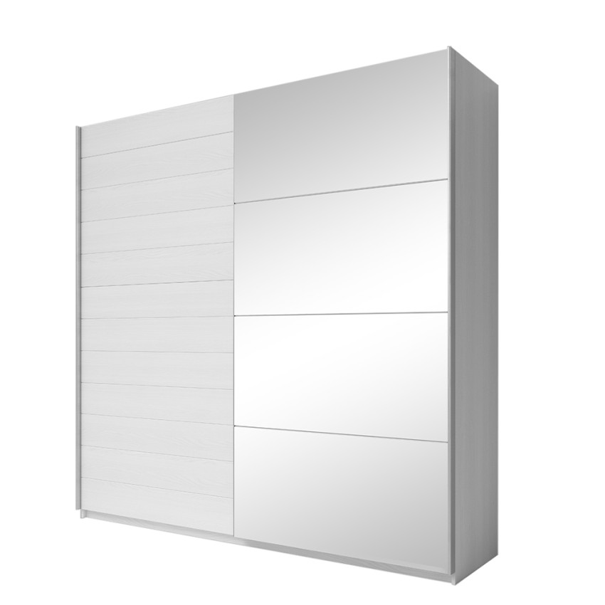 Armadio rovere bianco 2 ante scorrevoli con specchio 200x61x210 Dailie Promozione Armadio rovere bianco 2 ante scorrevoli con specchio 200x61x210 Dailie Promozione
