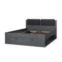 Letto matrimoniale 160x200 contenitore rete a doghe rovere scuro Tiara Promozione