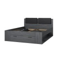 Letto matrimoniale 160x200 contenitore rete a doghe rovere scuro Tiara Promozione
