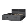 Letto matrimoniale 160x200 contenitore rete a doghe rovere scuro Tiara Promozione