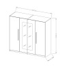 Armadio guardaroba 4 ante specchio legno quercia scuro 228x57x214 Hutton Offerta