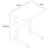 Tavolino da salotto divano serviletto 60x40cm con ruote Cozee 