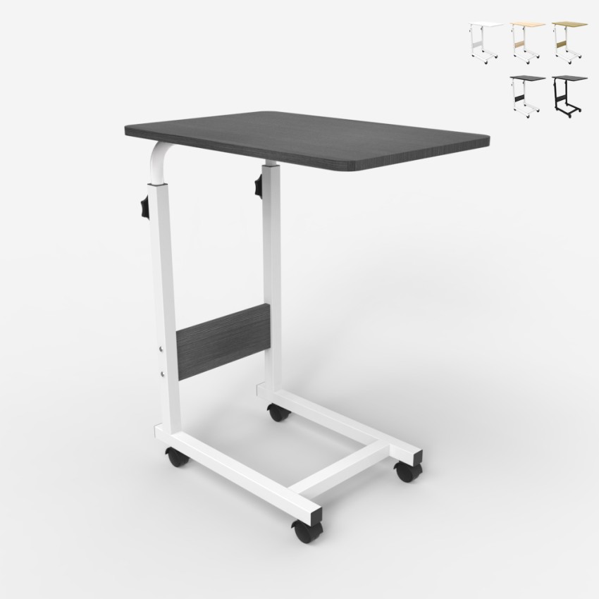 Table de canapé 40x60cm hauteur réglable 4 roues Endy Offre Table de canapé 40x60cm hauteur réglable 4 roues Endy Offre