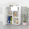 Libreria bassa ufficio bianco anta cassetto scaffale 65x35x89cm Maelis Saldi