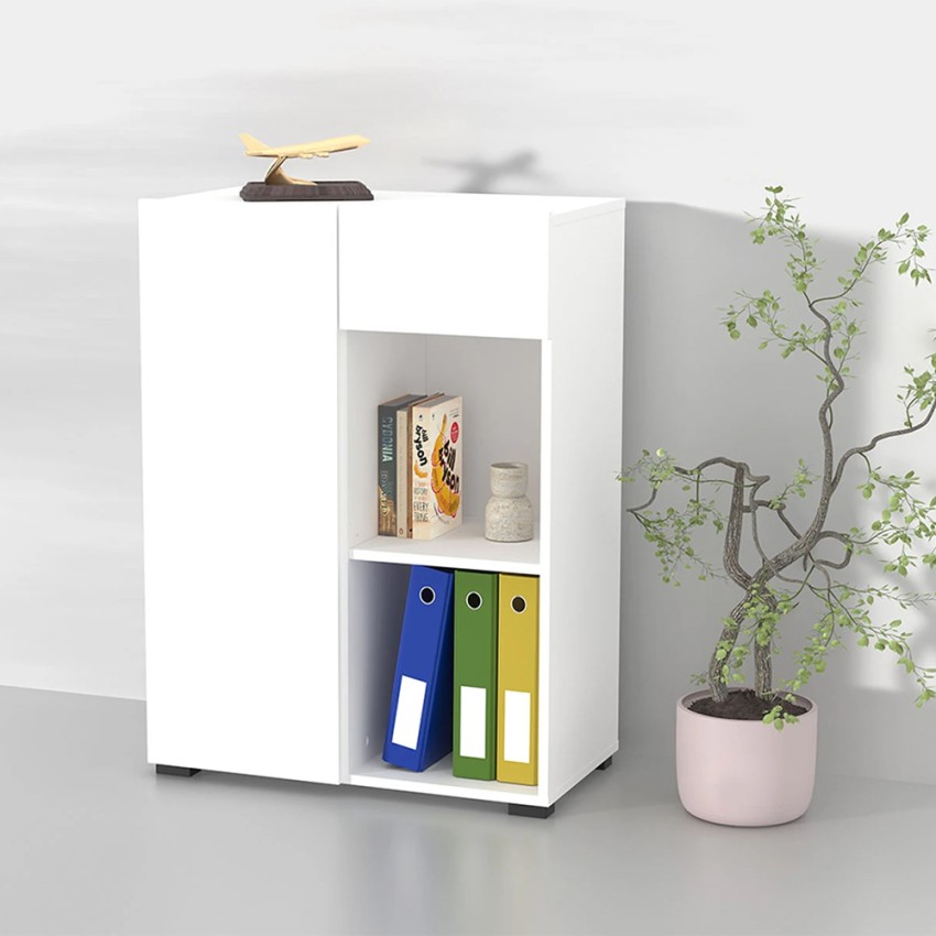 Libreria bassa ufficio bianco anta cassetto scaffale 65x35x89cm Maelis Promozione Libreria bassa ufficio bianco anta cassetto scaffale 65x35x89cm Maelis Promozione