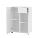 Libreria bassa ufficio bianco anta cassetto scaffale 65x35x89cm Maelis Offerta