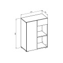 Libreria bassa ufficio bianco anta cassetto scaffale 65x35x89cm Maelis Sconti