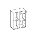 Libreria bassa ufficio bianco anta cassetto scaffale 65x35x89cm Maelis Catalogo