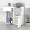 Libreria ufficio bassa cassetto anta 2 scaffali bianco 90x35x89cm Habren Saldi