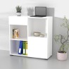 Libreria ufficio bassa cassetto anta 2 scaffali bianco 90x35x89cm Habren Promozione