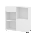 Libreria ufficio bassa cassetto anta 2 scaffali bianco 90x35x89cm Habren Vendita