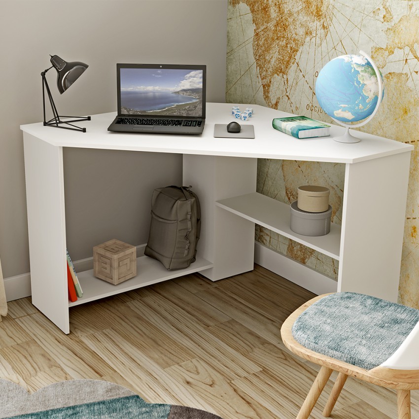 Scrivania angolare ufficio studio salvaspazio bianco 80x80x73cm Keniro Promozione Scrivania angolare ufficio studio salvaspazio bianco 80x80x73cm Keniro Promozione
