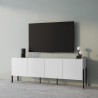 Mobile TV design minimal moderno bianco 4 ante 200x40x69cm Gardon Saldi
