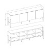 Moderner Design-Wohnzimmer-TV-Schrank weiß 4 Türen 200x40x69cm Gardon Rabatte