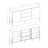 Madia credenza sala da pranzo moderna 2 ante 3 cassetti bianco Ducey Sconti