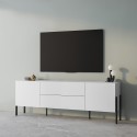 Mobile porta TV soggiorno design moderno bianco 2 ante 2 cassetti Kaveh Saldi