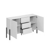 Credenza moderna bianco 2 ante 3 cassetti cucina sala da pranzo Kinsha Offerta
