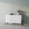 Credenza moderna bianco 2 ante 3 cassetti cucina sala da pranzo Kinsha Saldi