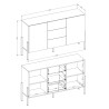 Credenza moderna bianco 2 ante 3 cassetti cucina sala da pranzo Kinsha Sconti
