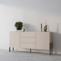 Madia cucina soggiorno moderna beige 3 cassetti 2 ante 184x40x89cm Sibel Saldi