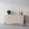 Madia cucina soggiorno moderna beige 3 cassetti 2 ante 184x40x89cm Sibel Saldi