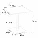 Quadratisch Tisch Holzeffekt 70x70 cm mit 2 Bunten Stühlen Gruvyer Melon 