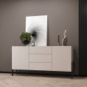 Madia cucina soggiorno moderna beige 3 cassetti 2 ante 184x40x89cm Sibel Promozione