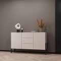 Credenza madia cucina moderna 3 cassetti 2 ante beige 154x40x89cm Autrey Promozione